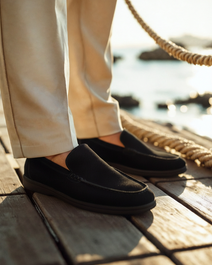 Premium Wildleder-Loafer – Schwarze Sohle