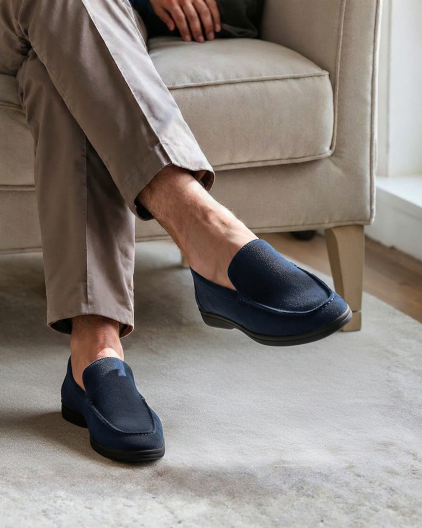 Premium Wildleder-Loafer – Schwarze Sohle